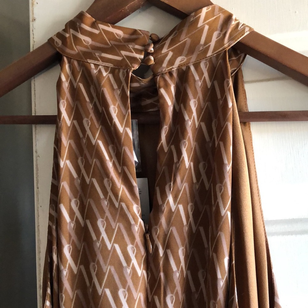 Worthington Sleeveless Geometric Midi A-Line Halter Dress - Picture 3 of 6